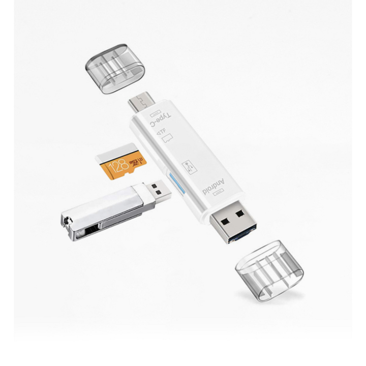 microsd512 3in1 멀티 마이크로SD 카드리더기 스마트폰 OTG연결 블랙박스 TF카드, 화이트