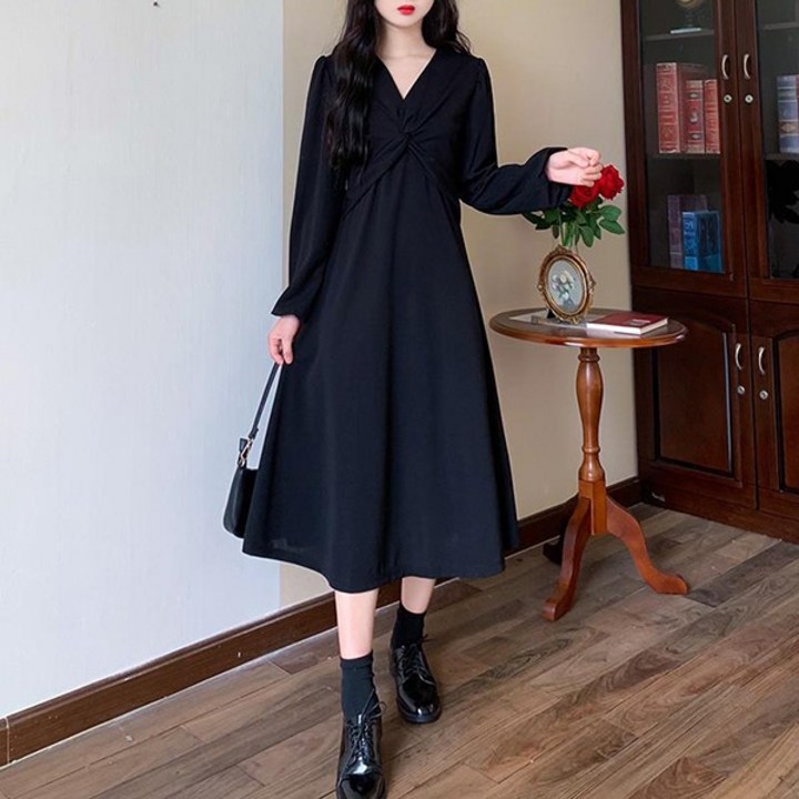 여성 원피스 블라우스형 A라인 2컬러 오피스 데일리룩