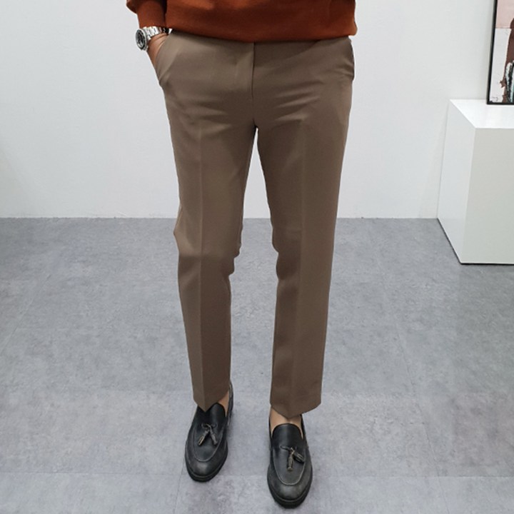 갈색바지 구스마켓 인생핏 허리 뒷밴딩 무드 남자 슬랙스 (4color)