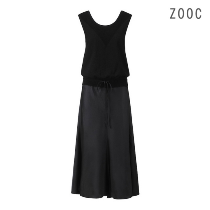 ZOOC 텍스처 블록 로우 웨이스트 원피스 BKZ242MSE704 116329