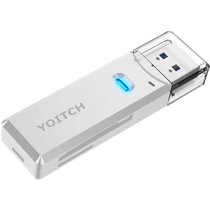 요이치 USB 3.0 SD카드 리더기, YGCR300, 화이트