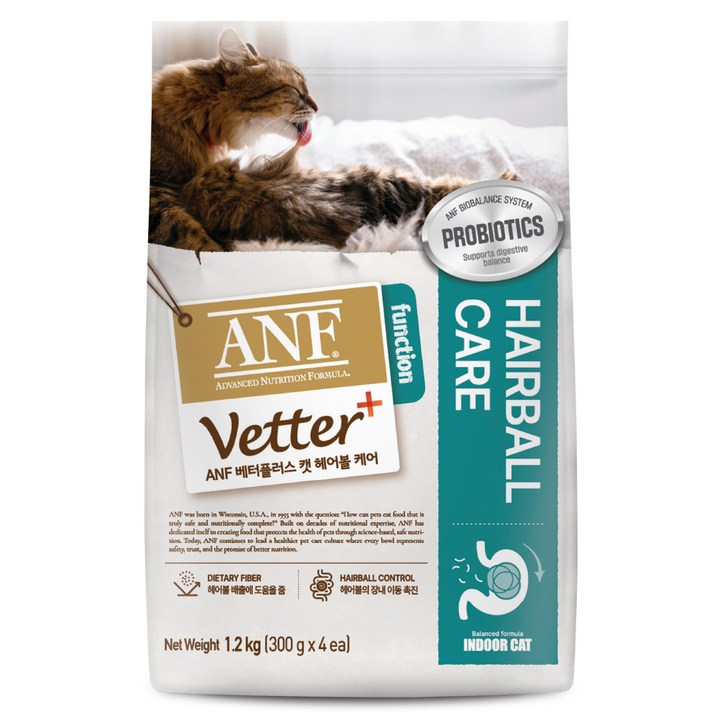 ANF 베터플러스 캣 기능성 사료, 헤어볼장건강, 1.2kg, 1개