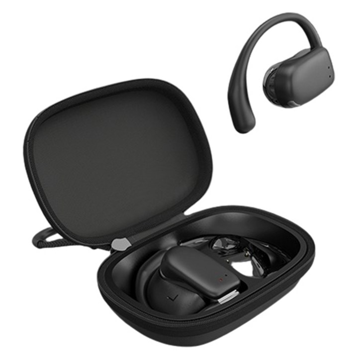 엠지텍 이어프리오픈 오픈형 블루투스 이어폰, 단일상품, BLACK, 10시간, 방수가능