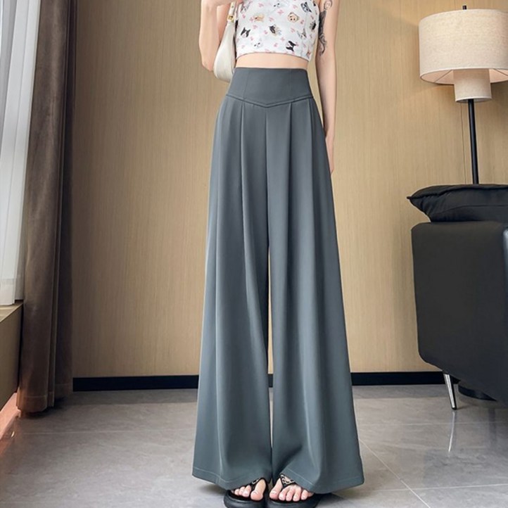 선빛 여성용 리에브 데일리 무지 핀턱 허리 라인 와이드팬츠