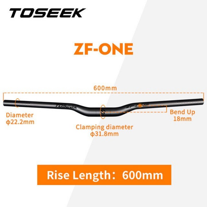카본핸들바 자전거핸들바 TOSEEK MTB 고강도 도로 760mm, 12.Riser600mm