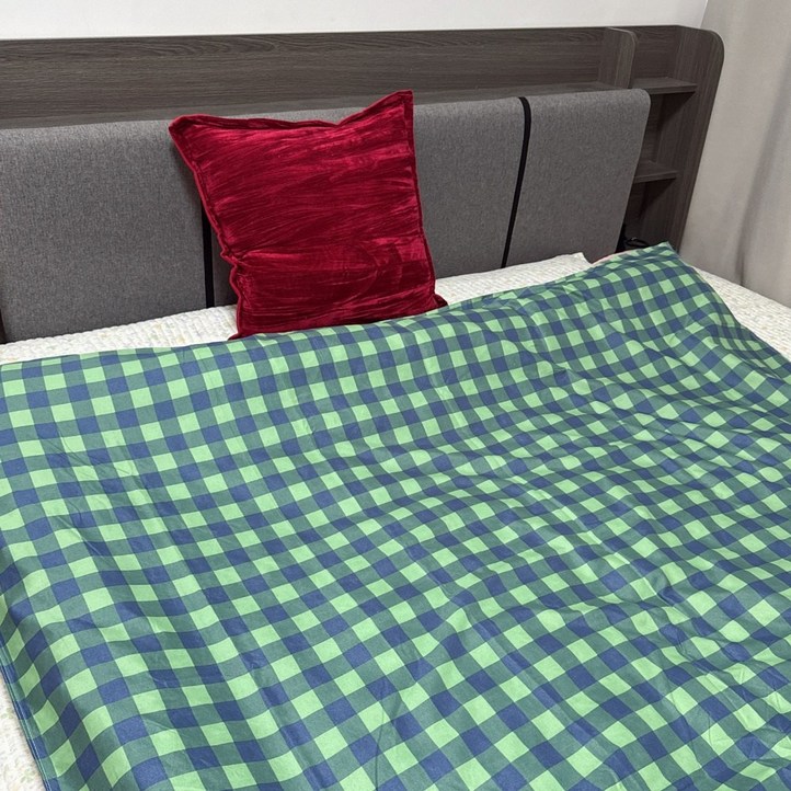 수면일기 체커보드 그린 체크 싱글 이불커버 단품