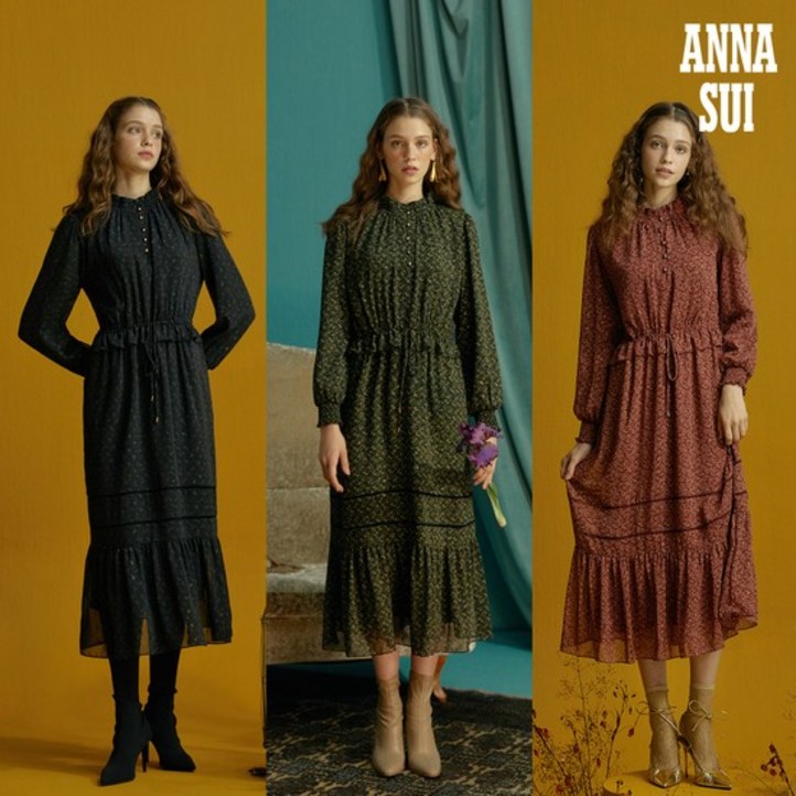16.최초가 129000원   ANNA SUI 메탈릭 쉬폰 원피스 1종