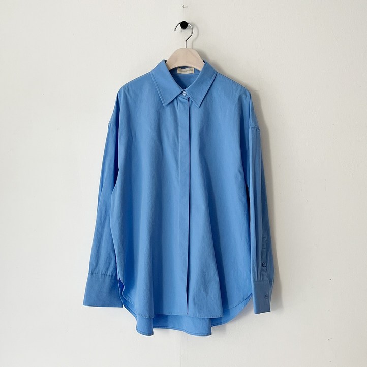 온도바이헤이 OBH 제작 봄 오버핏 루즈핏 언발란스 트임 롱 셔츠 20230615