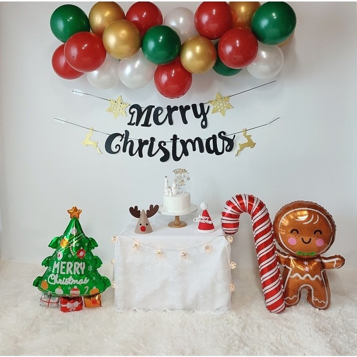 200세트한정 크리스마스 벌룬 클라우드 풍선 가랜드 패키지 쿠키맨 파티용품