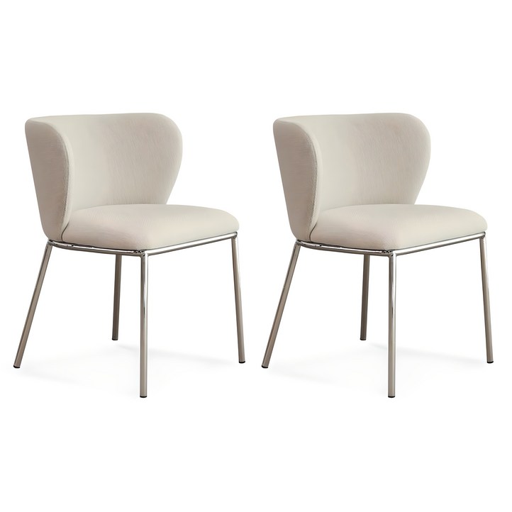 TJENNA 카페 인테리어 식탁 의자 2p, 오트밀실버무료배송 X 2개, 1세트