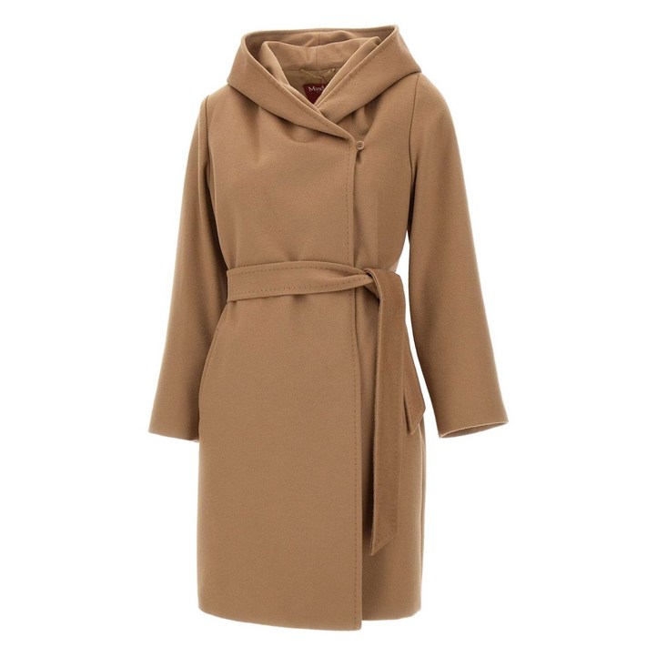 막스마라 벨트 더블 브레스티드 울 코트