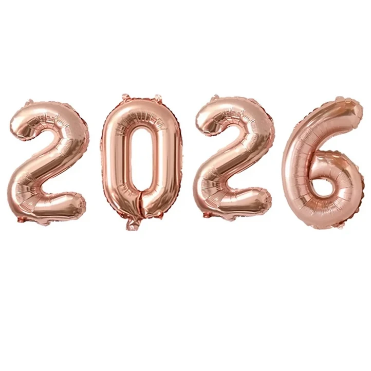 16 인치 2026 새해 복 많이 받으세요 호일 풍선 크리스마스 파티 장식 축제 용품 사진 홈