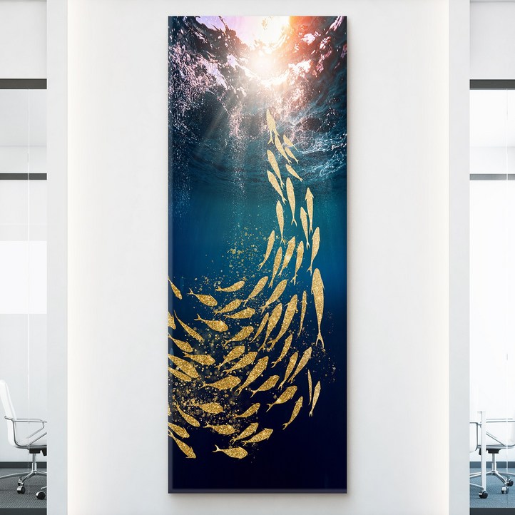 돈 들어오는 구어도 황금빛 잉어그림 물고기 성공운 출세운 재물운 금전운 풍수그림 액자 15종, 11. 황금만발 물고기떼