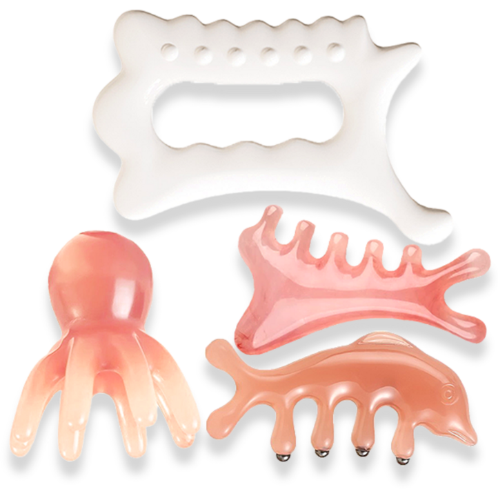 차머덕트 승모근 얼굴 바디 마사지기 문어 두피 괄사