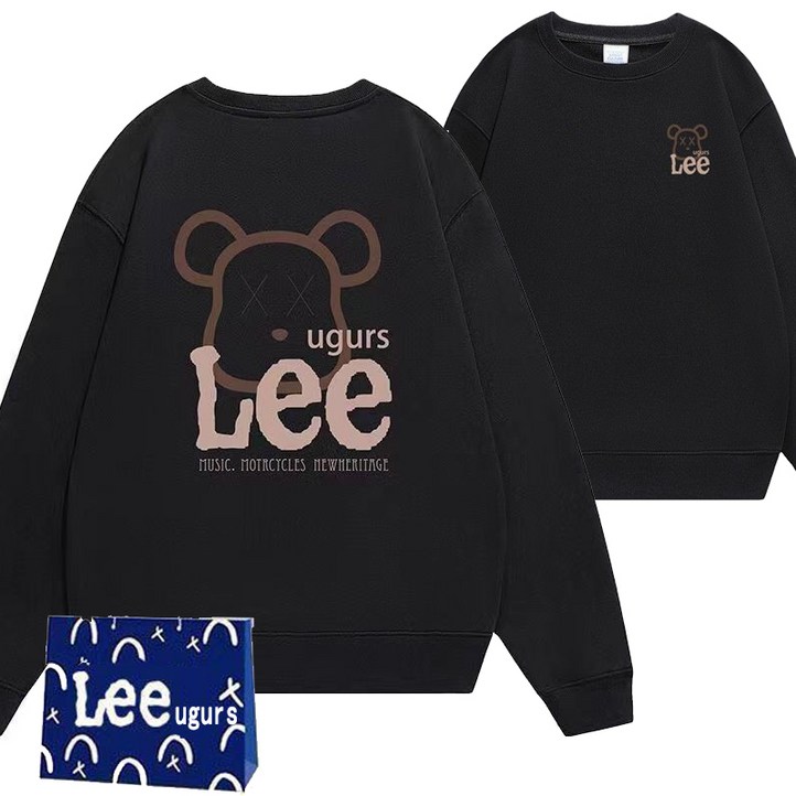 LEE ugurs 라운드 칼라 남녀 공용 맨투맨 느슨하다 LEE ugurs 라운드 칼라 남녀 공용 맨투맨 느슨하다