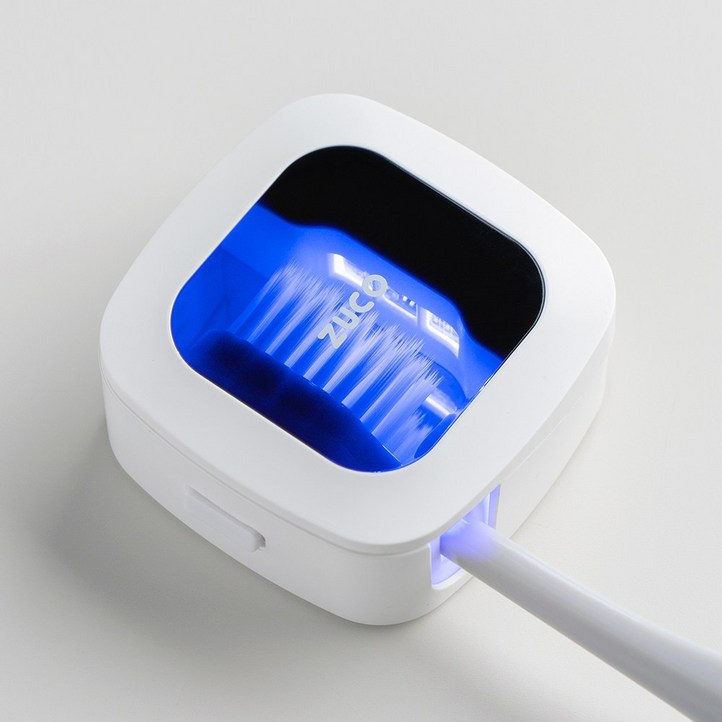주코 휴대용 칫솔 살균기 무선 방수 UVC 히팅 열건조 ZTCR102W, 화이트