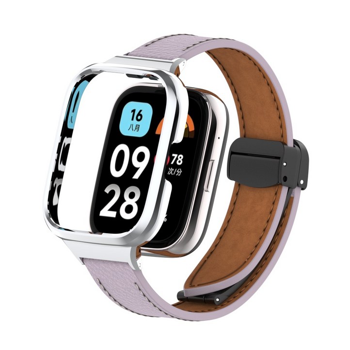 TAOMI 갤럭시 핏3 호환 가죽 D버클 스트랩, 라벤더