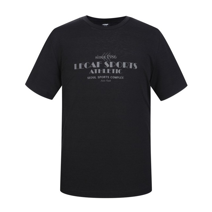 르까프 남성 강연사 라운드 반팔 티셔츠 BLACK