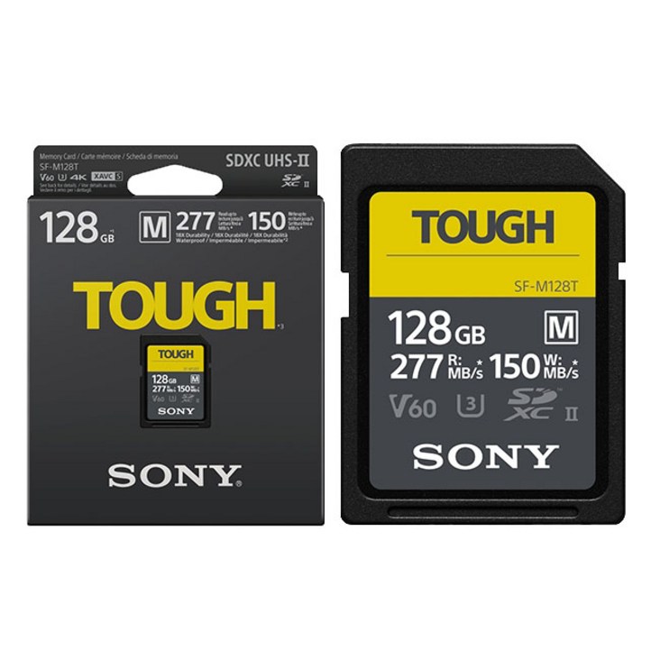 소니정품 SD카드 UHSII V60 R277W150 SD카드 방수 방진 TOUGH 128G 256G 512G