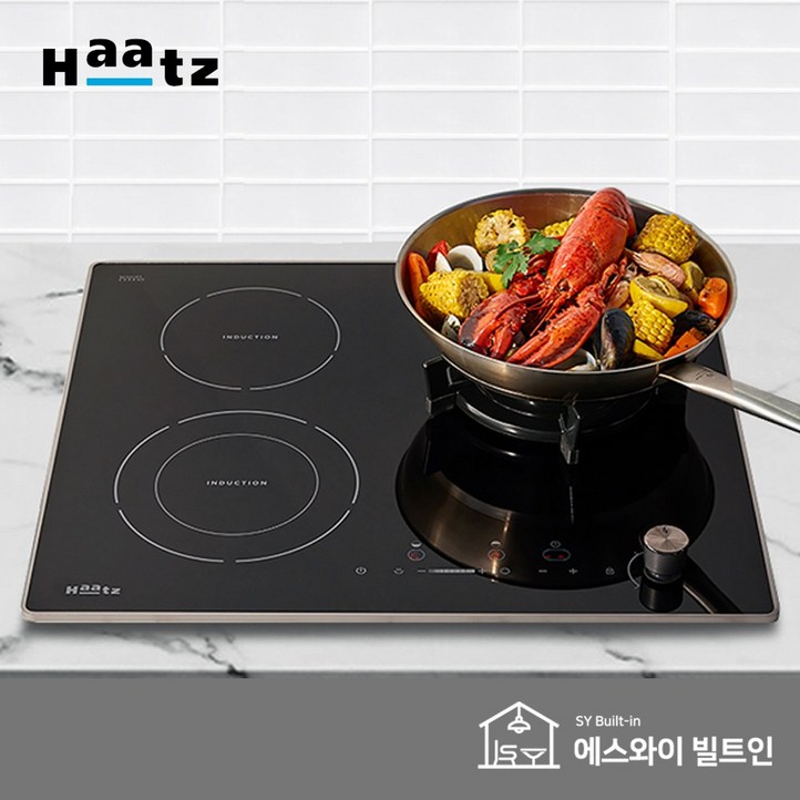하츠 GIC3601GAH 하이브리드 가스 인덕션 가스레인지 전기레인지 쿡탑 3구 빌트인