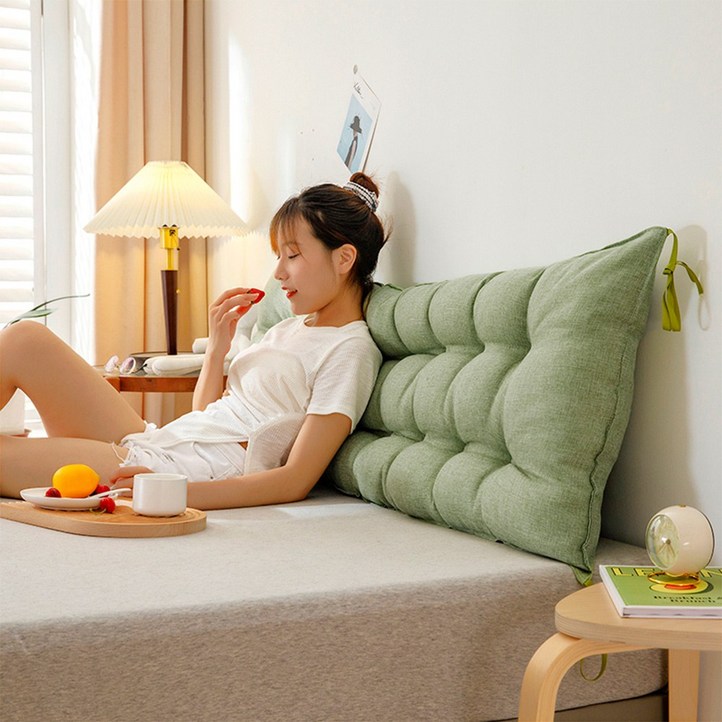 코잠 포근한 다용도 멀티 헤드쿠션 등받이 쿠션 침대소파용, 올리브 그린