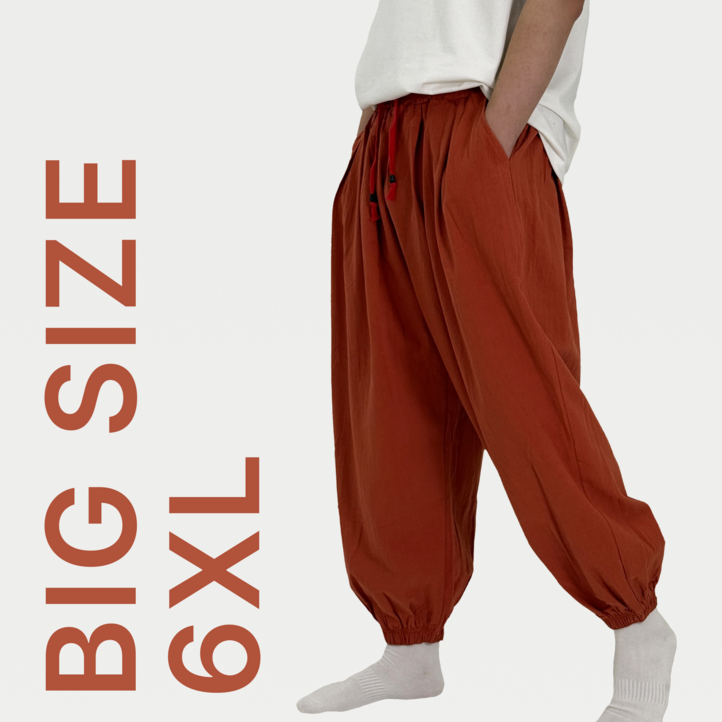 6XL 블루제이 빅사이즈 코튼린넨 조거 하렘 팬츠