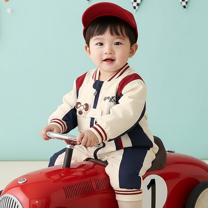 몽실이 배색라인 간절기 우주복 가을 봄 스포티 남아 유아용 외출복