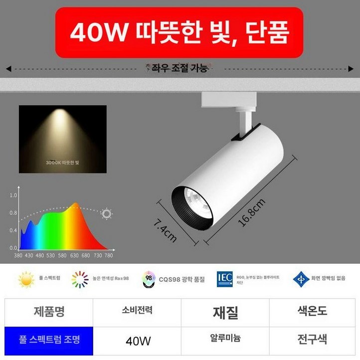 스포라이트 핀조명 카페 레일조명 의류 매장 미술관 식당