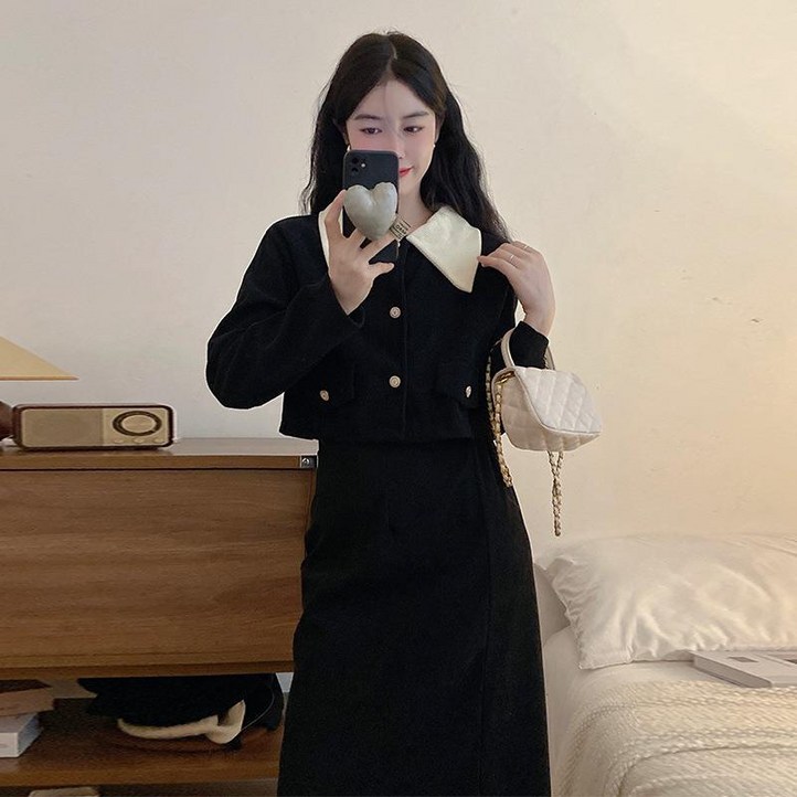 ANYOU 봄 가을 겨울 원피스 롱 원피스 일상 블랙 ANYOU 봄 가을 겨울 원피스 롱 원피스 일상 블랙