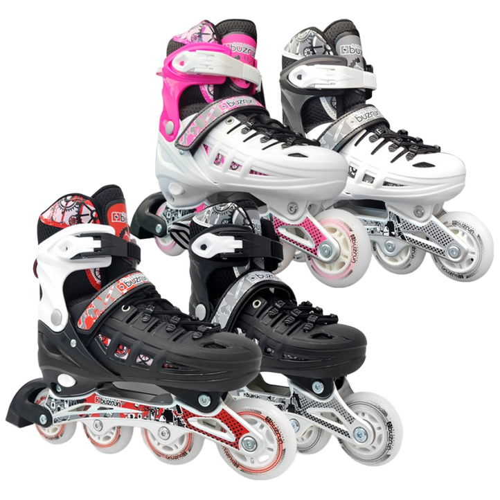 NEW 버즈런 유아 아동 사이즈조절 인라인스케이트, 1개