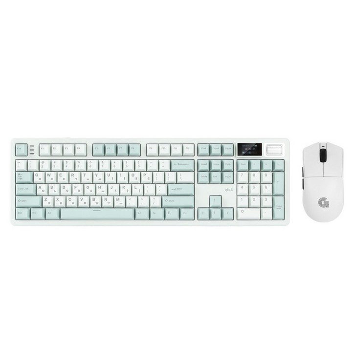 지클릭커 WMK790 8K 무선 블루투스 기계식 키보드 마우스 세트 그린라이트 도각도각45g, 일반형, 그린라이트 도각도각45g, WMK790