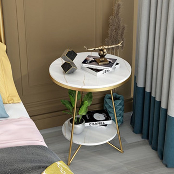 YEAR COLOR 철예 암반 침실 다용도 원형 이동식 사이드 테이블, 색상 x  40*55