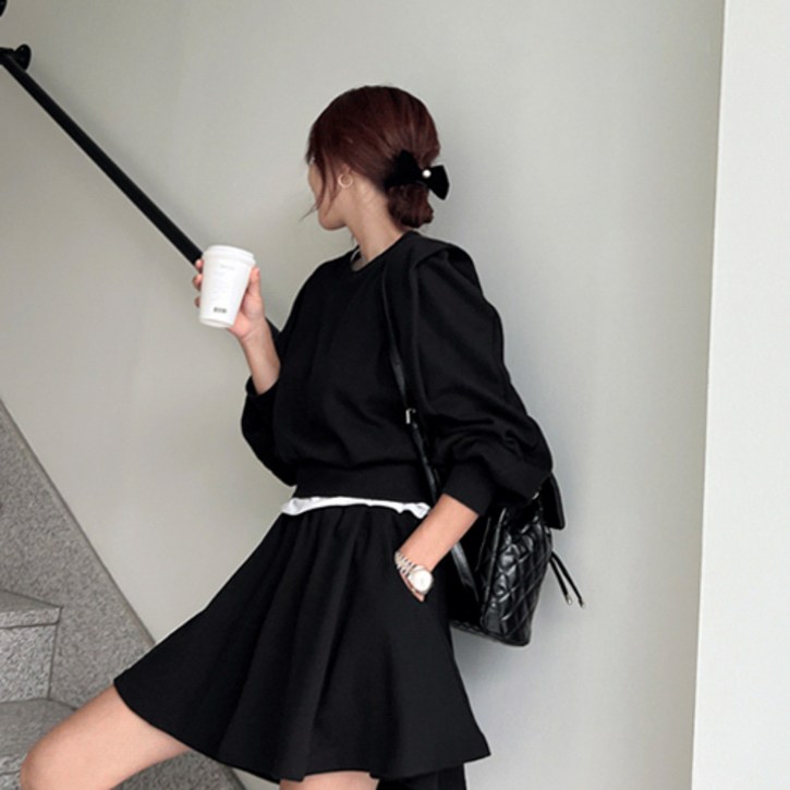 난닝구 여성용 우케토 맨투맨 치마 바지 상하의 세트