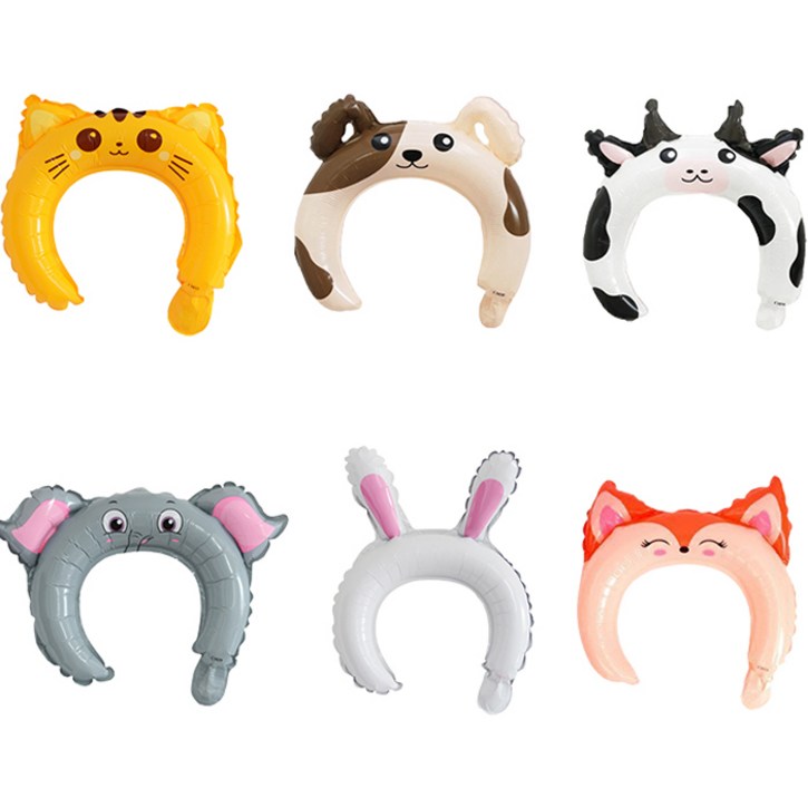 윰스 귀여운 동물 머리띠 풍선 6종 세트