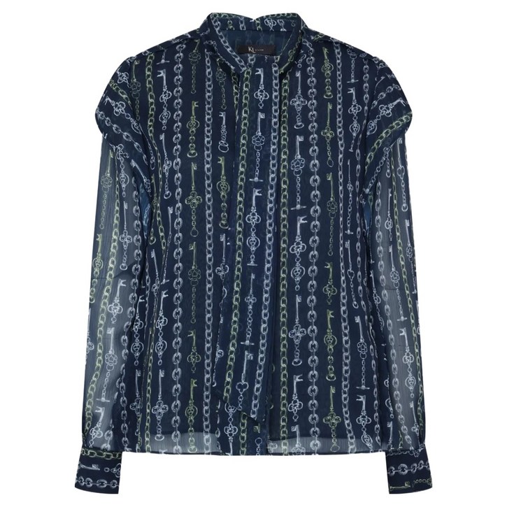 케이엘바이린 어파트 패턴 블라우스