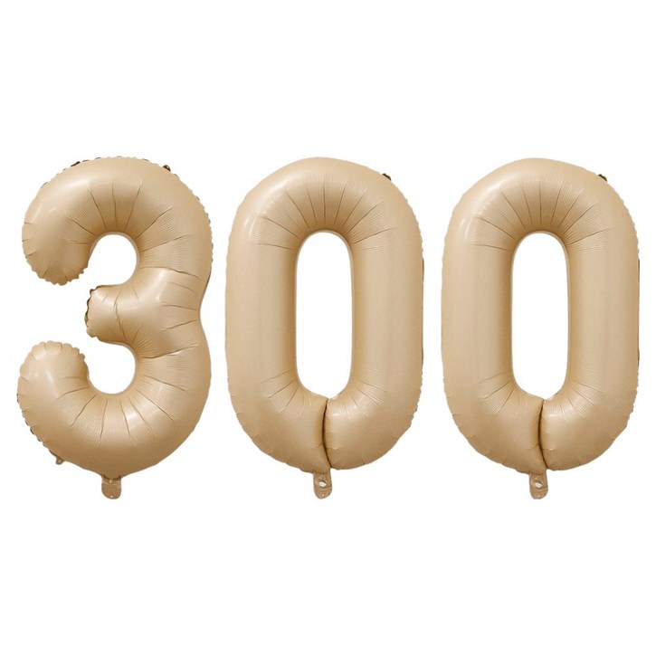 코히모 초대형 기념일 숫자 풍선 세트 100cm 5W0460, 숫자300 카라멜, 1세트