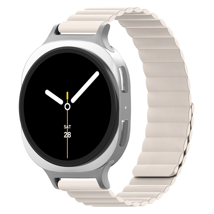 아이몰 갤럭시워치 실리콘 마그네틱 스트랩, 연베이지, 1개