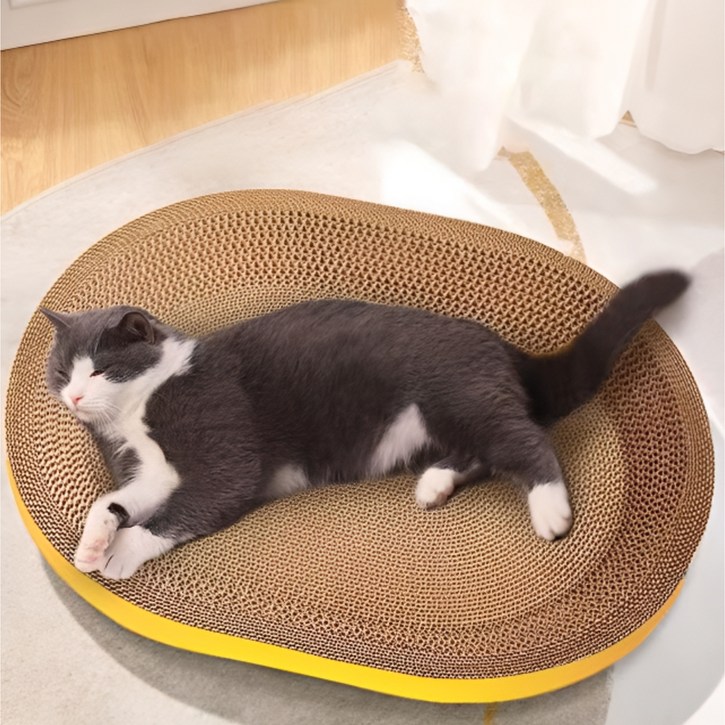 냥이마트 고양이 튼튼하고 아늑한 타원형 스크래쳐 대형 쇼파 침대