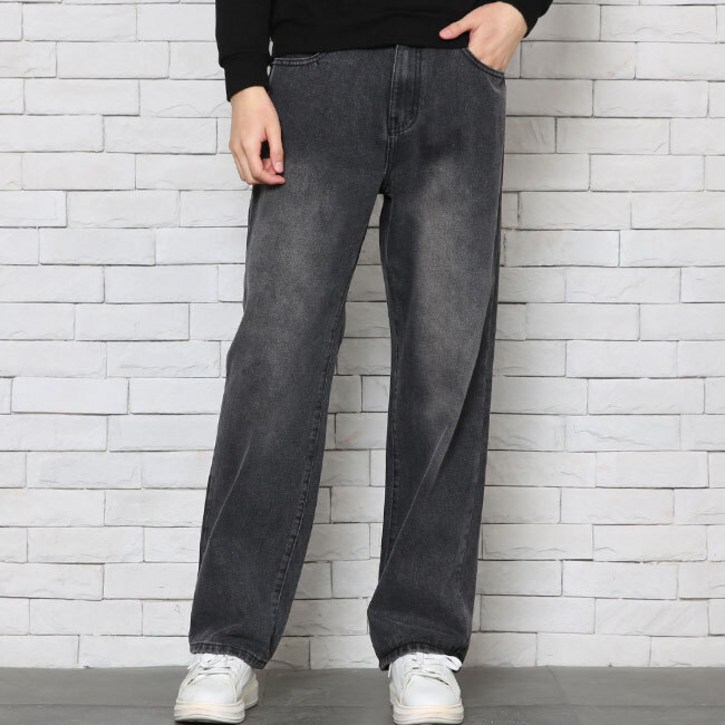 남성용 세미 와이드 데님 팬츠