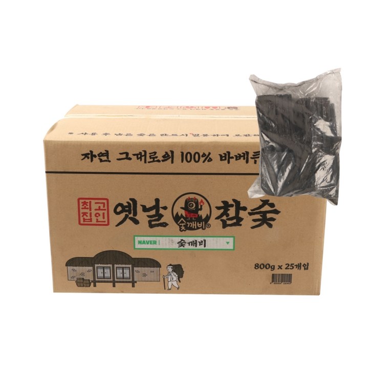 숯깨비 바베큐 옛날참숯, 800g, 25개 숯깨비 바베큐 옛날참숯, 800g, 25개