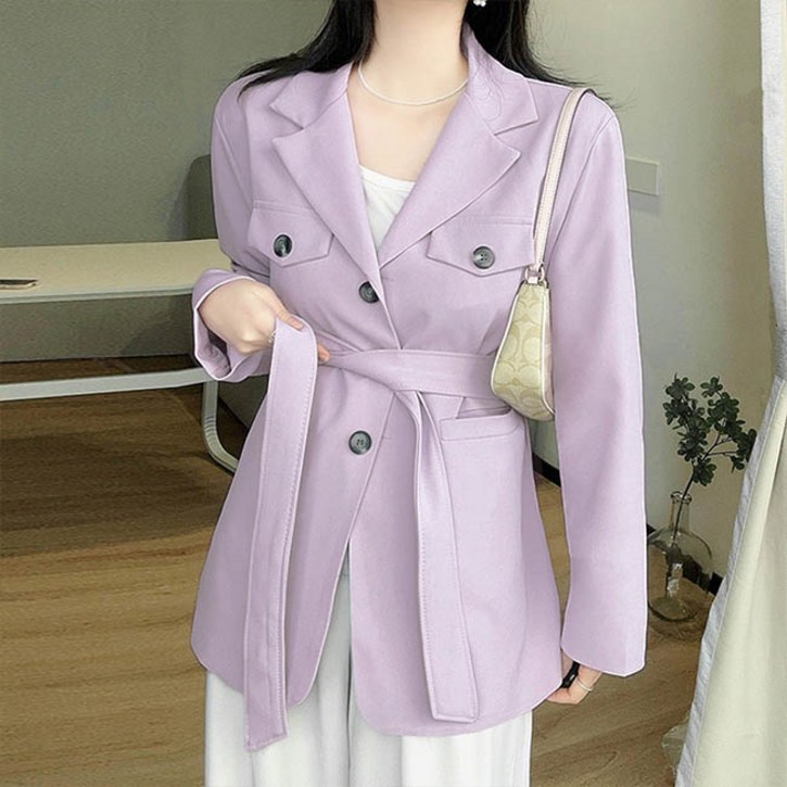 앤드스타일 여성용 르아르 테일러드 카라 스트랩 자켓