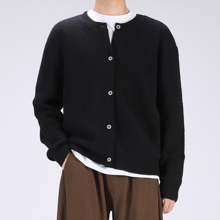 후앙스 소프트 캐시라이크 니트 라운드 크롭 가디건 SBGT8102