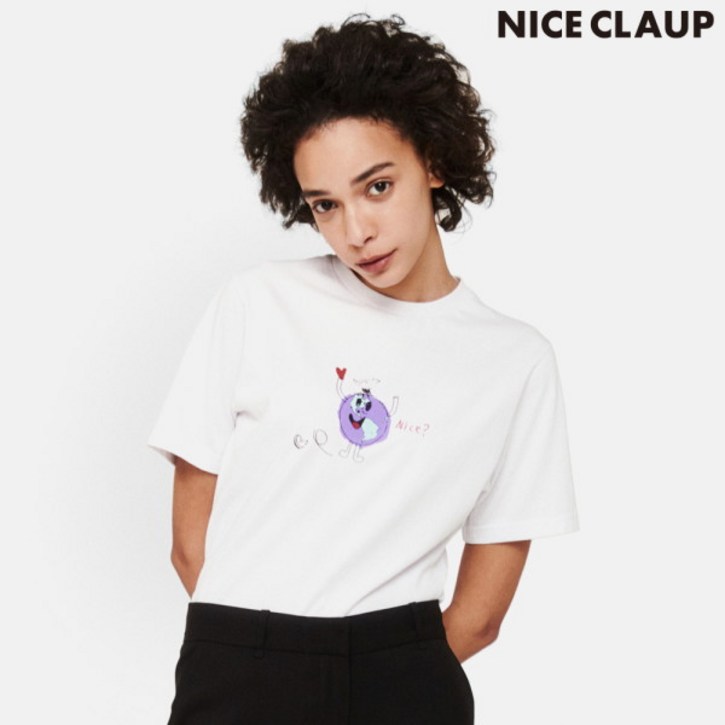나이스클랍 여성용 핸드 페인팅 그래픽 티셔츠