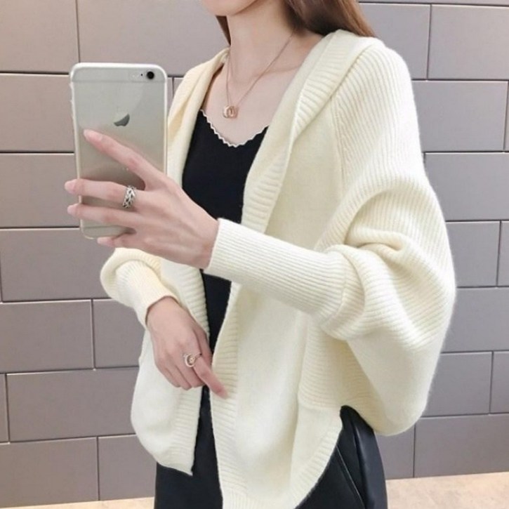 아이엠몽 여성용 가오리핏 후드 볼레로 가디건 마파람