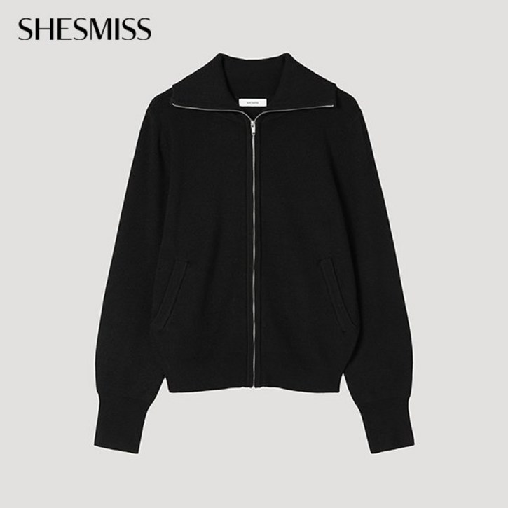 백화점 쉬즈미스 리브 카라 집업 가디건SSKCDP12080BK 157148