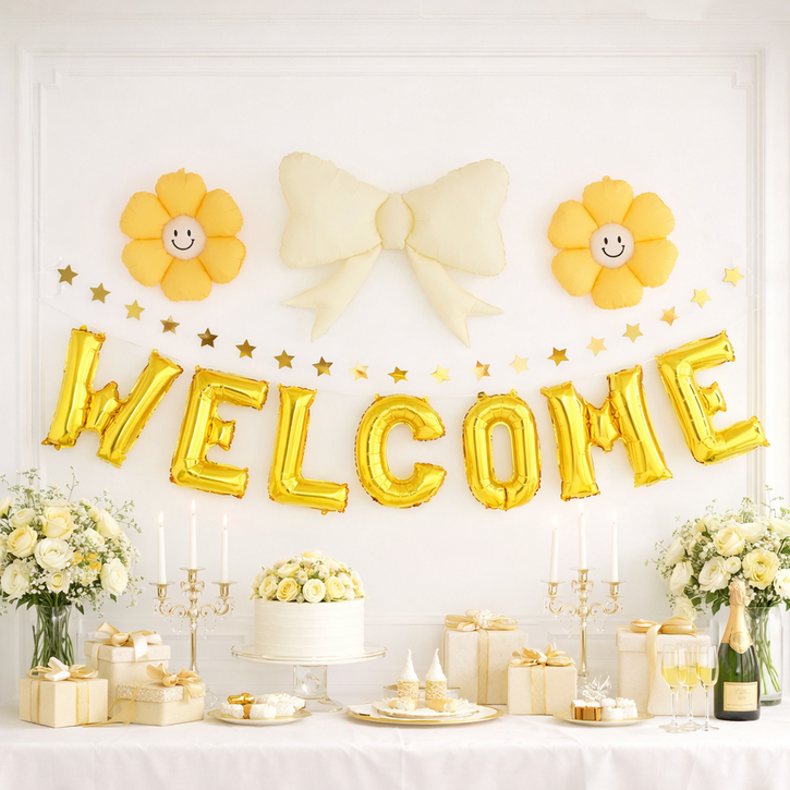 WELCOME 웰컴 풍선세트 베이비샤워 집들이 입학 축하 파티 이벤트
