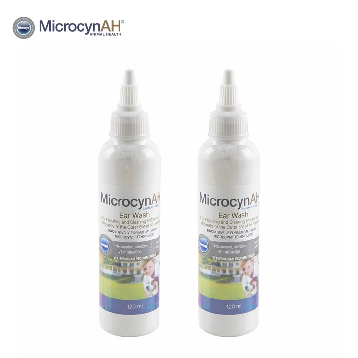 마이크로신AH 강아지 고양이 귀 세정제, 2개, 120ml