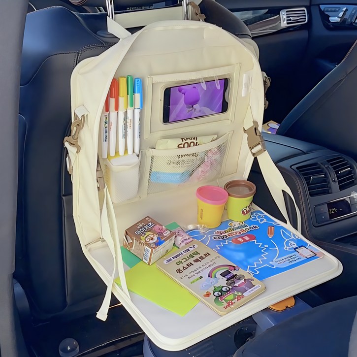 베비몽 드라이빙백 카시트 트레이 차량용 테이블, 아이보리, 1개