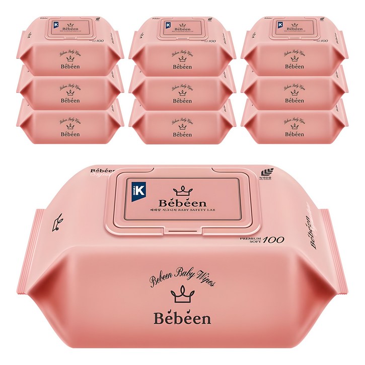 Bebeen 시그니처 영유아물티슈 캡형, 50g, 100매, 10개 Bebeen 시그니처 영유아물티슈 캡형, 50g, 100매, 10개