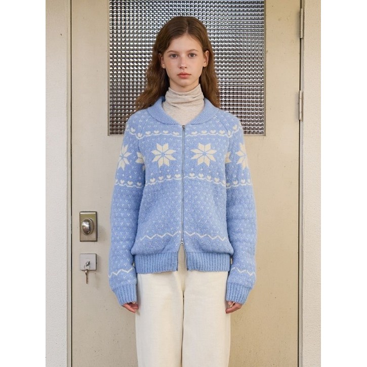 100%정품 올리브데올리브 여성 가디건 립카라 눈꽃 집업가디건 OK5WDA78 의류 필수템